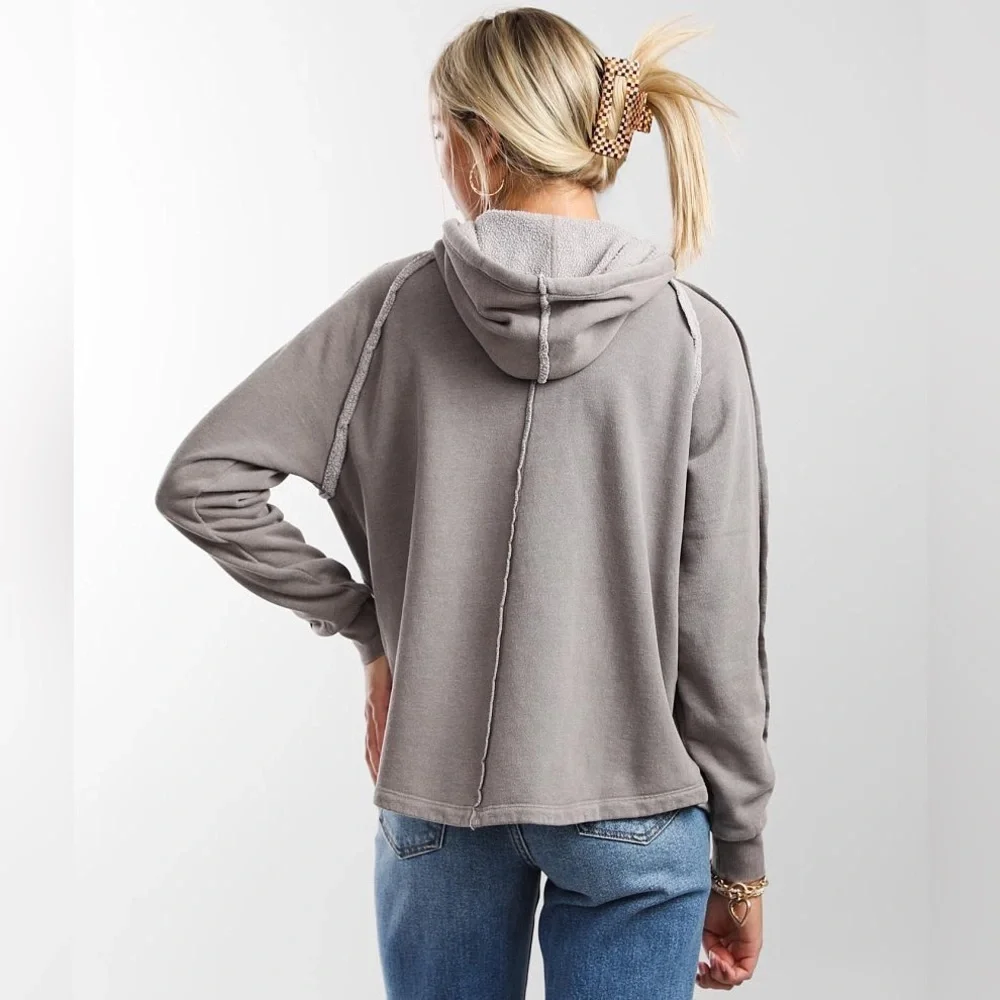Buckle Gilded Intent Washed Zip Up Hoodie- Washed Grey- Size Large - Picture 3 of 9